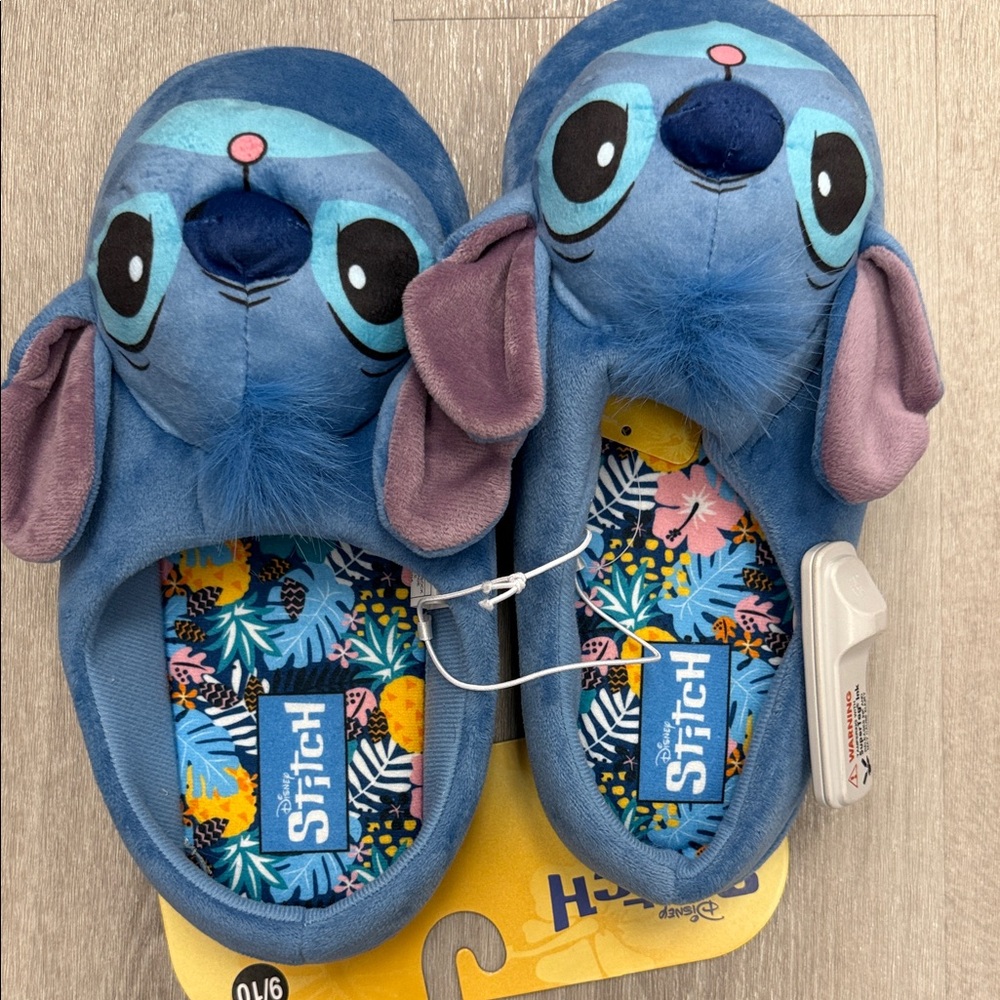 Disney Stitch Plush Blue Slippers